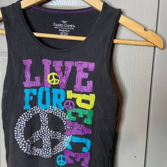 y2k peace cami tank size womens S grunge y2k mcbling scene mall goth - Picture 2 of 4